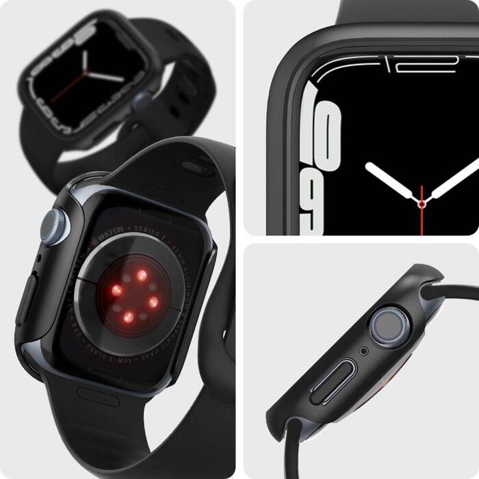 Case Spigen Apple Watch 7 (45MM) Thin Fit Black Case