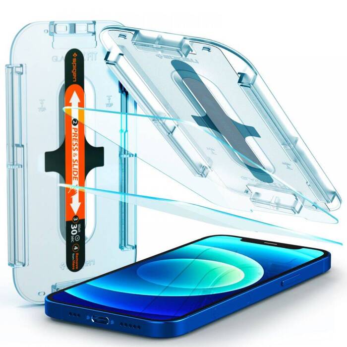 Tempered Glass Spigen Glas.tr "ez Fit" 2-pack iPhone 12 12 Pro