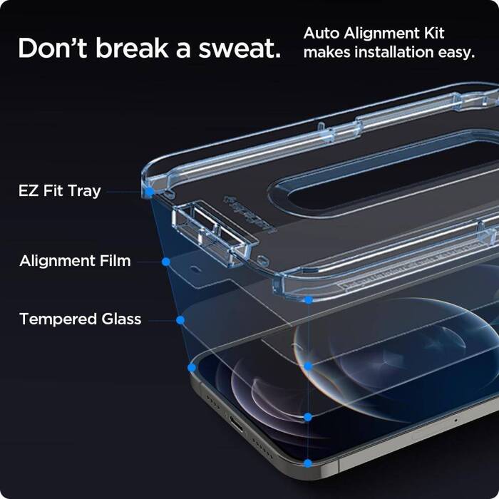 Tempered Glass Spigen Glas.tr "ez Fit" 2-pack iPhone 12 12 Pro