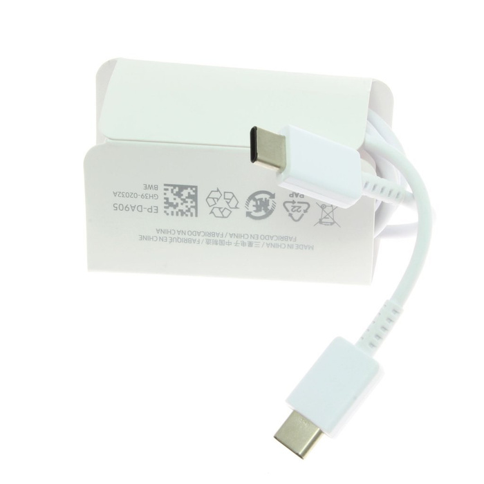 Cable USB-C White GALAXY S10 S20 S21 NOTE 10 20 A52 A72 EP-DA905BWE