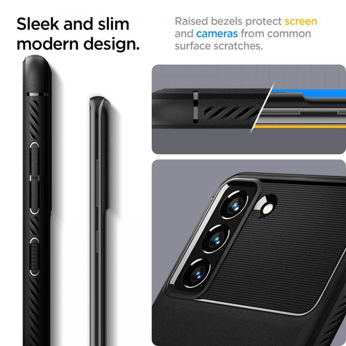 Case Spigen Galaxy S21 Fe Rugged Armor MATTE Black + Glass