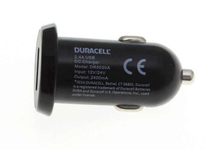 Ładowarka Samochodowa USB DURACELL 2x2.4A Uniwersalna Apple Samsung Nokia Sony 