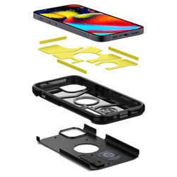 Etui iPhone 13 Spigen  Tough Armor Black Case + Szkło Hartowane Spigen Glas.tr Slim