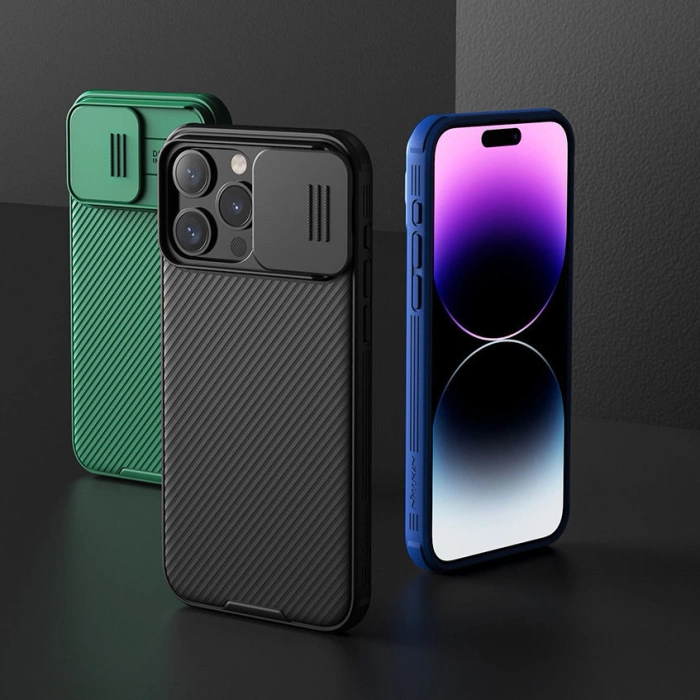 Pancerne etui Nillkin CamShield Pro Magnetic Case do iPhone 15 Pro z osłoną na aparat - czarne