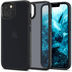 Case iPhone 13 Spigen Ultra Hybrid MATTE Frost Black Case + Tempered Glass Full Cover Spigen