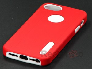 Etui iPhone 5 5S SE MELKCO Dual Layer RED / White