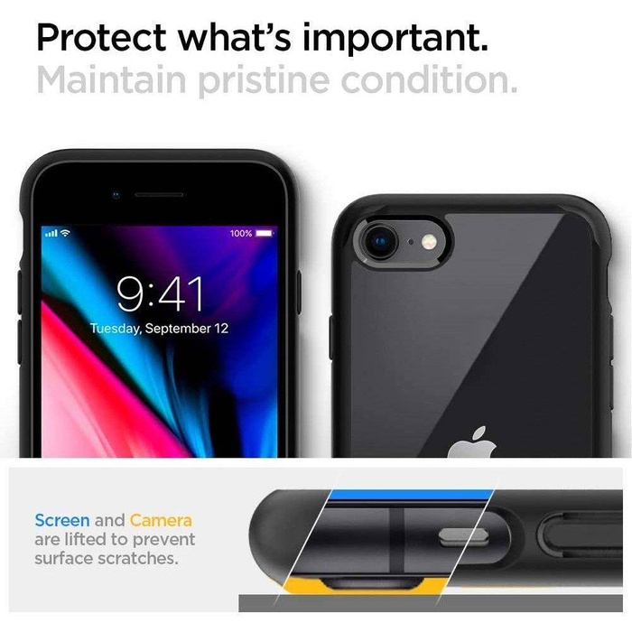 SPIGEN iPhone 7 8 SE 2020 Ultra Hybrid Black Case Apple