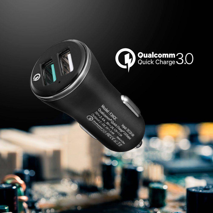 Ładowarka SPIGEN F27qc Qc3.0 2-port Car Charger Black Czarna