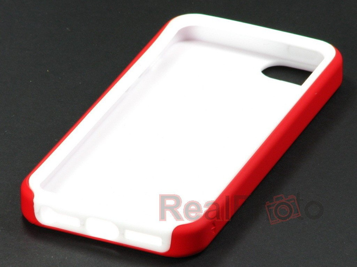 Etui iPhone 5 5S SE MELKCO Dual Layer RED / White