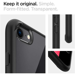 Case SPIGEN iPhone 7 / 8 / SE 2020 Ultra Hybrid Black Black Case Apple + Glass 3MK Flexible Glass Lite