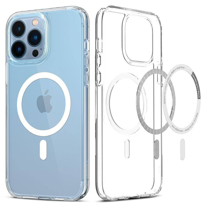 Etui Spigen iPhone 13 Pro Ultra Hybrid Mag Magsafe Bezbarwny Case + Szkło Hartowane Full Cover Spigen