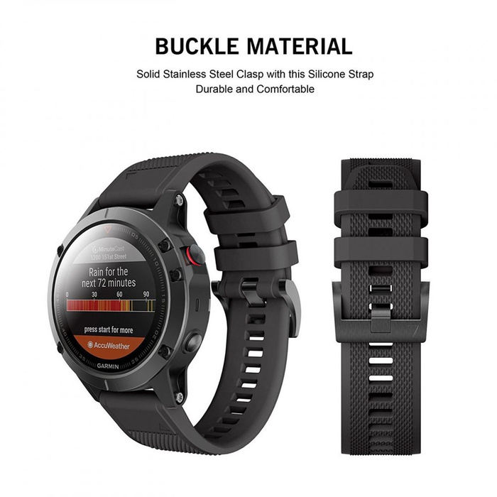 Pasek TECH-PROTECT Garmin Fenix 3 / 5X / 3Hr / 5X Plus (26mm) Smooth Black Czarny