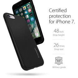 Etui Spigen iPhone Se 2022 2020 7 8 Liquid Air Etui Black Czarne Case + Szkło Spigen Full Cover