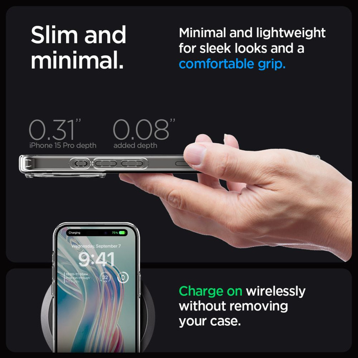 Etui SPIGEN iPhone 15 Pro Ultra Hybrid Crystal Clear Przezroczyste Case