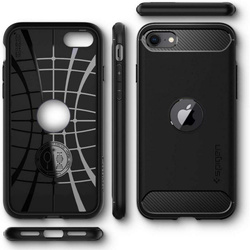 Etui SPIGEN iPhone SE 2022 2020 Rugged Armor Black Czarne Case