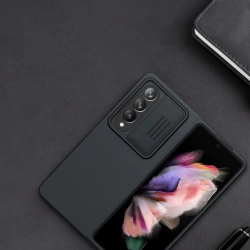 Nillkin CamShield Silky Silicone Case etui Samsung Galaxy Z Fold 4 silikonowy pokrowiec z osłoną na aparat niebieskie