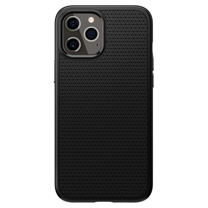 Etui SPIGEN iPhone 12 / 12 Pro Liquid Air Matte Black Czarne Case