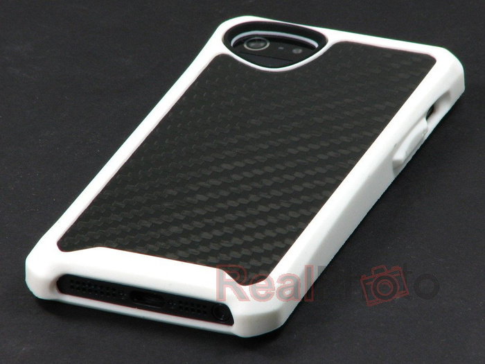 Etui Pokrowiec Apple iPhone 5 5S Atom Sheen Carbon ITSKINS Biały