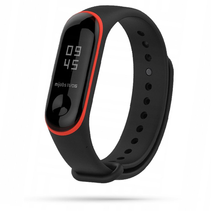 Strap TECH-PROTECT Xiaomi Mi Band 3 / 4 Smooth Black-Red Red 