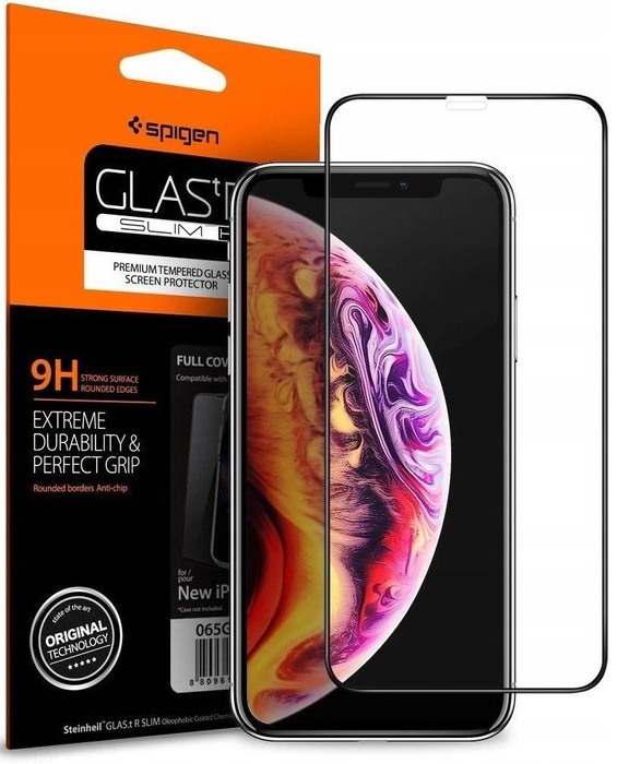 Etui SPIGEN Ultra Hybrid  Apple iPhone X Xs Przezroczyste Clear + Szkło SPIGEN Full Cover Case