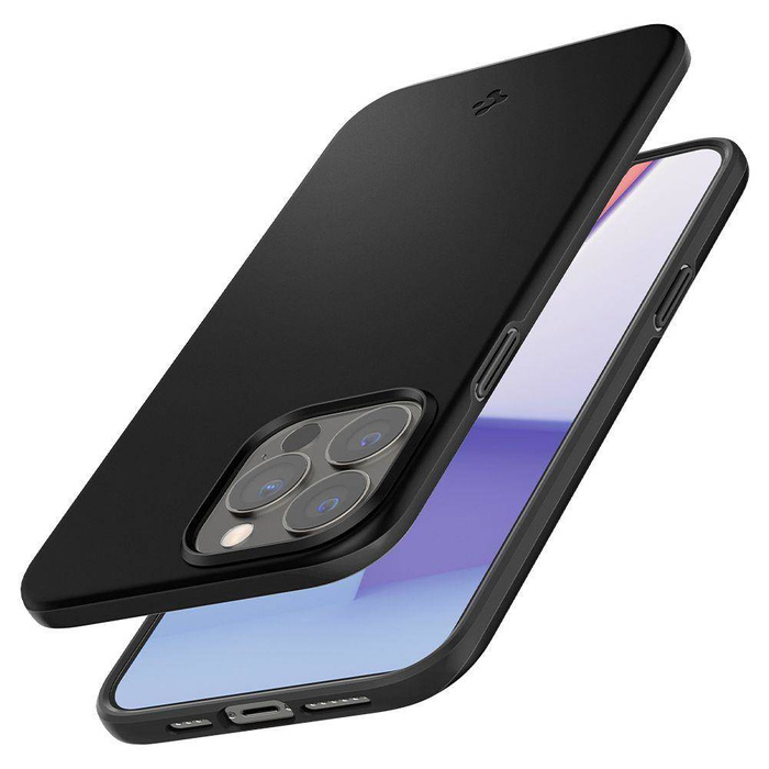 Etui Spigen iPhone 13 Pro Thin Fit Black Case + Szkło Hartowane Full Cover Spigen