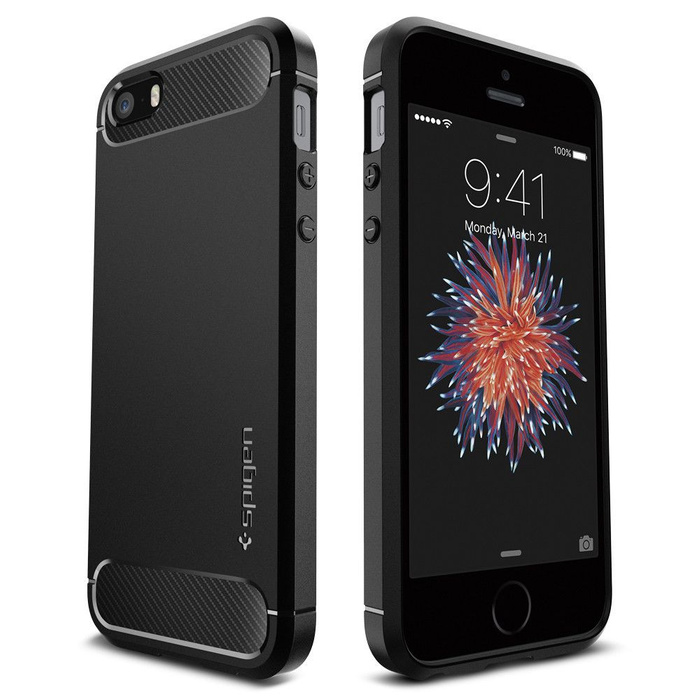 Case Spigen Rugged Armor Apple IPhone 5S SE Black Case