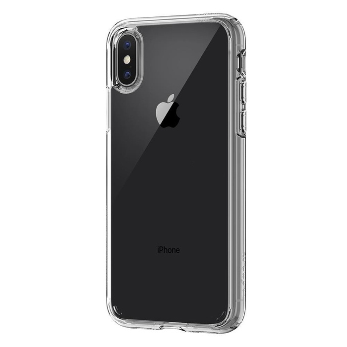 Etui SPIGEN Ultra Hybrid  Apple iPhone X Xs Przezroczyste Clear + Szkło SPIGEN Full Cover Case