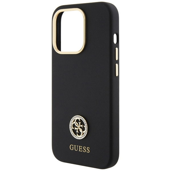 Guess GUHCP15XM4DGPK iPhone 15 Pro Max 6.7" czarny/black hardcase Silicone Logo Strass 4G