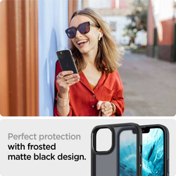 Etui iPhone 13 Spigen Ultra Hybrid Matte Frost Black Case + Szkło Hartowane Full Cover Spigen