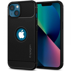 Etui iPhone 13 Spigen Rugged Armor Matte Black Case + Szkło Hartowane Spigen iPhone 13 Glas.tr Slim