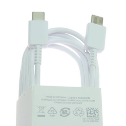 Oryginalny Kabel SAMSUNG Galaxy S22 Ultra S21 A52 A53 USB-C - USB-C 1,8M DŁUGI EP-DW767JWE Biały