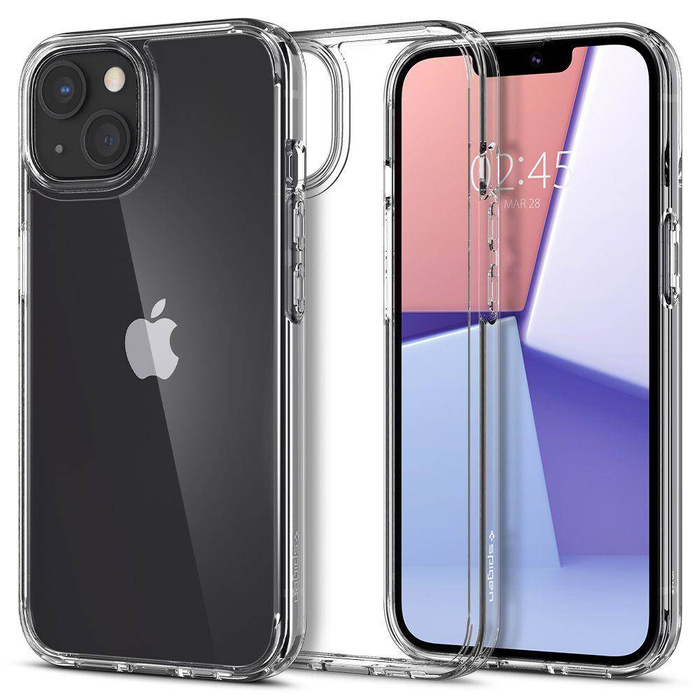 Etui iPhone 13 Spigen Ultra Hybrid Crystal Przezroczyste Clear Case + Szkło Hartowane Full Cover Spigen