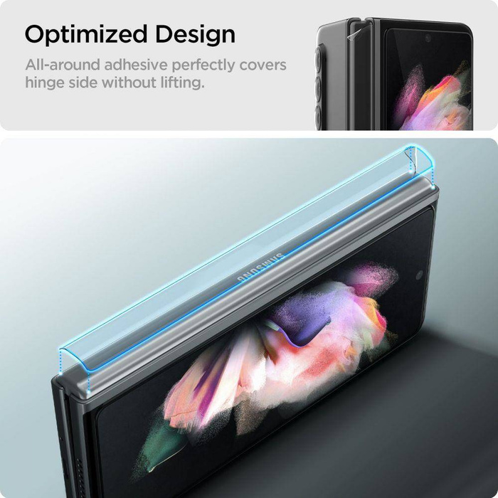 Tempered Glass SPIGEN Samsung Galaxy Z Fold 3 Glass FC &amp; Hinge Film Black Glass