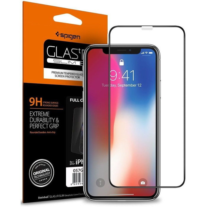 Szkło Hartowane SPIGEN GLAS.TR Slim HD Apple iPhone 11 Pro X XS Full Cover FC