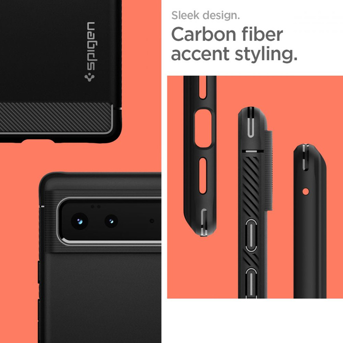 SPIGEN Rugged Armor Google Pixel 6 ETUI Matte Czarny Case