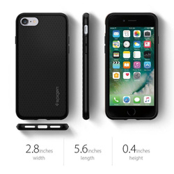 Etui Spigen iPhone Se 2022 2020 7 8 Liquid Air Etui Black Czarne Case + Szkło Spigen Glas.tr Slim