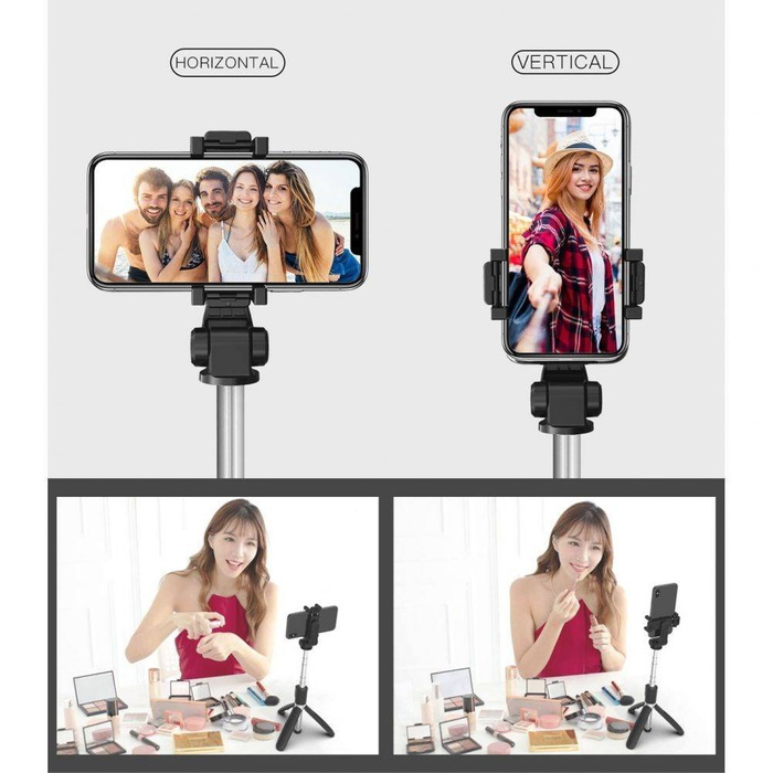 TECH-PROTECT L01S WIRELESS SELFIE STICK TRIPOD BLACK BLACK 