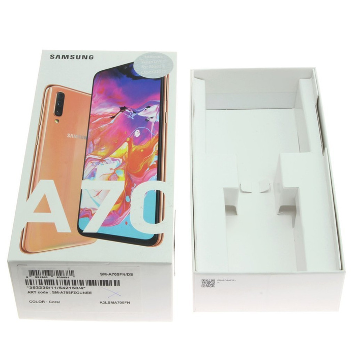 PUDEŁKO SAMSUNG Galaxy A70 Coral SM-A705/DS Oryginalne EU 2 Pin