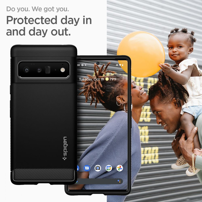 SPIGEN Rugged Armor Google Pixel 6 Pro ETUI Matte Czarny Case