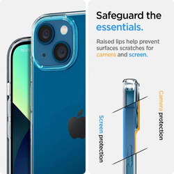 Etui iPhone 13 Spigen Liquid Crystal Przezroczyste Clear Case + Szkło Hartowane Full Cover Spigen