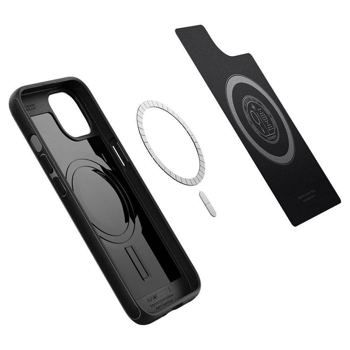 Case iPhone 13 Spigen Mag Armor MagSafe MATTE Black Case + Tempered Glass Spigen Glas.Tr Slim