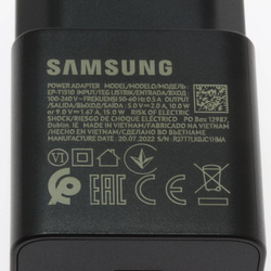 Genuine Charger and Cable SAMSUNG 15W USB-C EP-T1510EBE Fast Charging Black