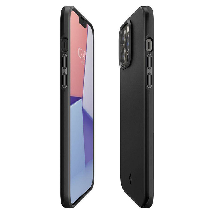 Etui Spigen IPhone 13 Pro Thin Fit Black Case + Szkło Hartowane SPIGEN Glas.Tr Slim