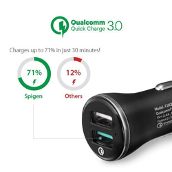 Ładowarka SPIGEN F27qc Qc3.0 2-port Car Charger Black Czarna