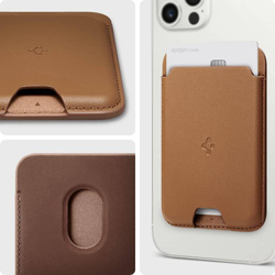 Case Spigen Valentinus MagSafe Universal Magnetic Card Holder Brown