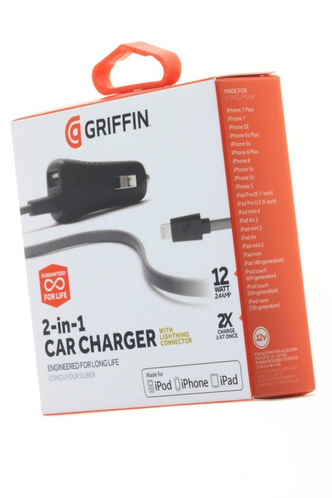 Ładowarka Samochodowa iPhone Lightning GRIFFIN Powerjolt Dual Car Charger 2.4A