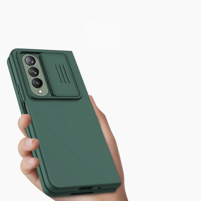 Nillkin CamShield Silky Silicone Case etui Samsung Galaxy Z Fold 4 silikonowy pokrowiec z osłoną na aparat niebieskie