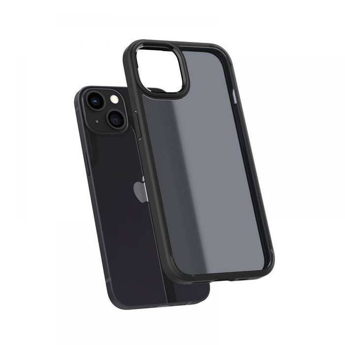 Case iPhone 13 Spigen Ultra Hybrid MATTE Frost Black Case + Tempered Glass Full Cover Spigen