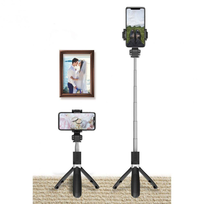 STATYW TECH-PROTECT L01S WIRELESS SELFIE STICK TRIPOD BLACK CZARNY 