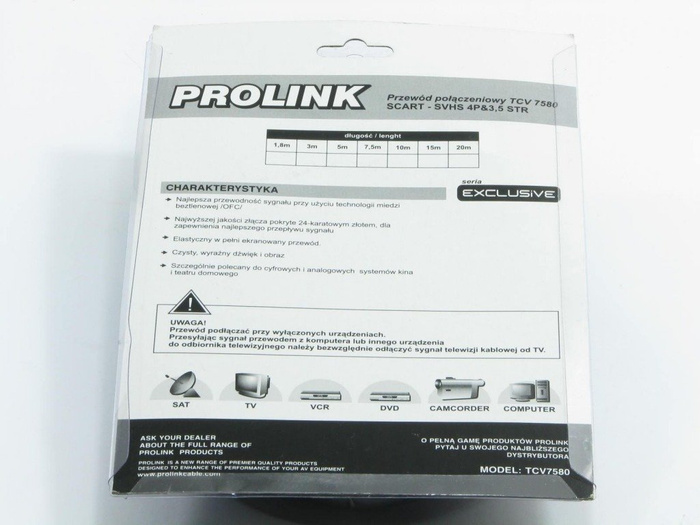 PROLINK Scart - SVHS4P +3.5 STR 10m cable TCV7580